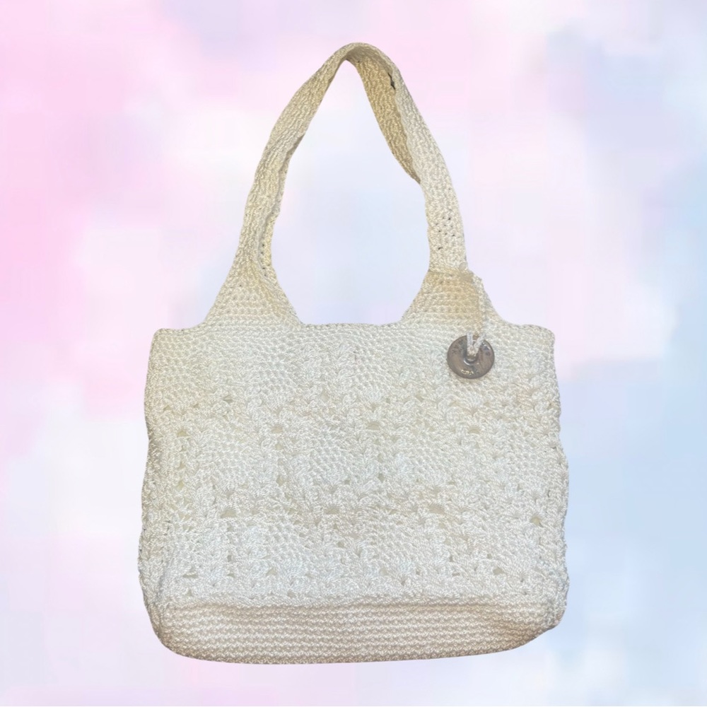 White crochet shoulder bag